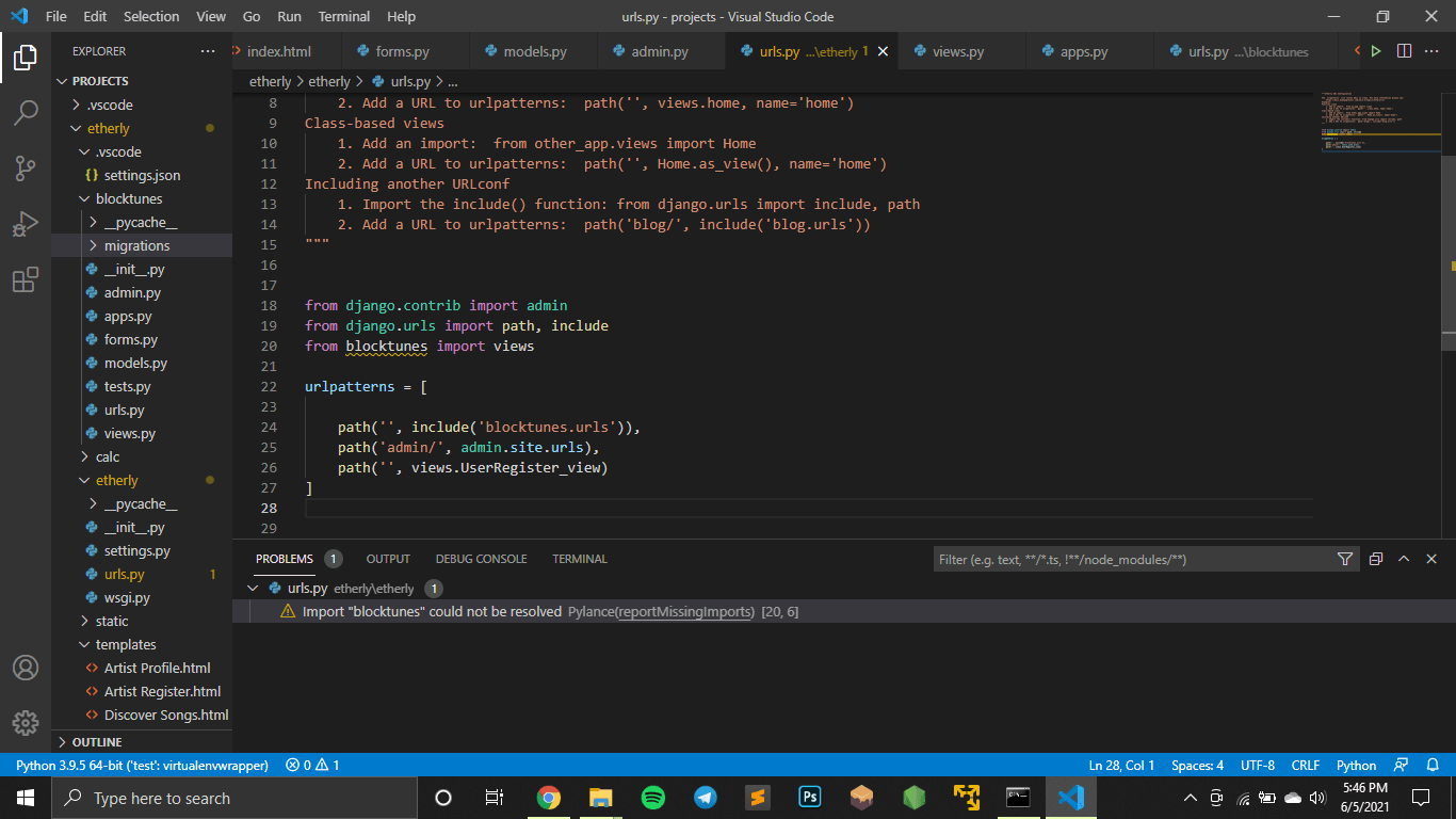 python Import "blocktunes" could not be resolved Pylance report Missing Imports Stack Overflow