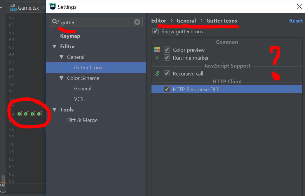 How To Remove The Implements Gutter Icon In Webstorm 2018 2 Stack Overflow