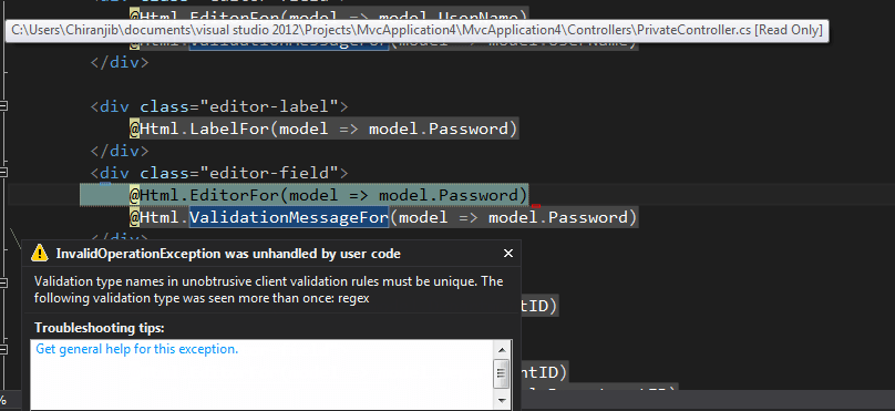 c Fluent Validation breaks in ASP MVC Application Stack Overflow