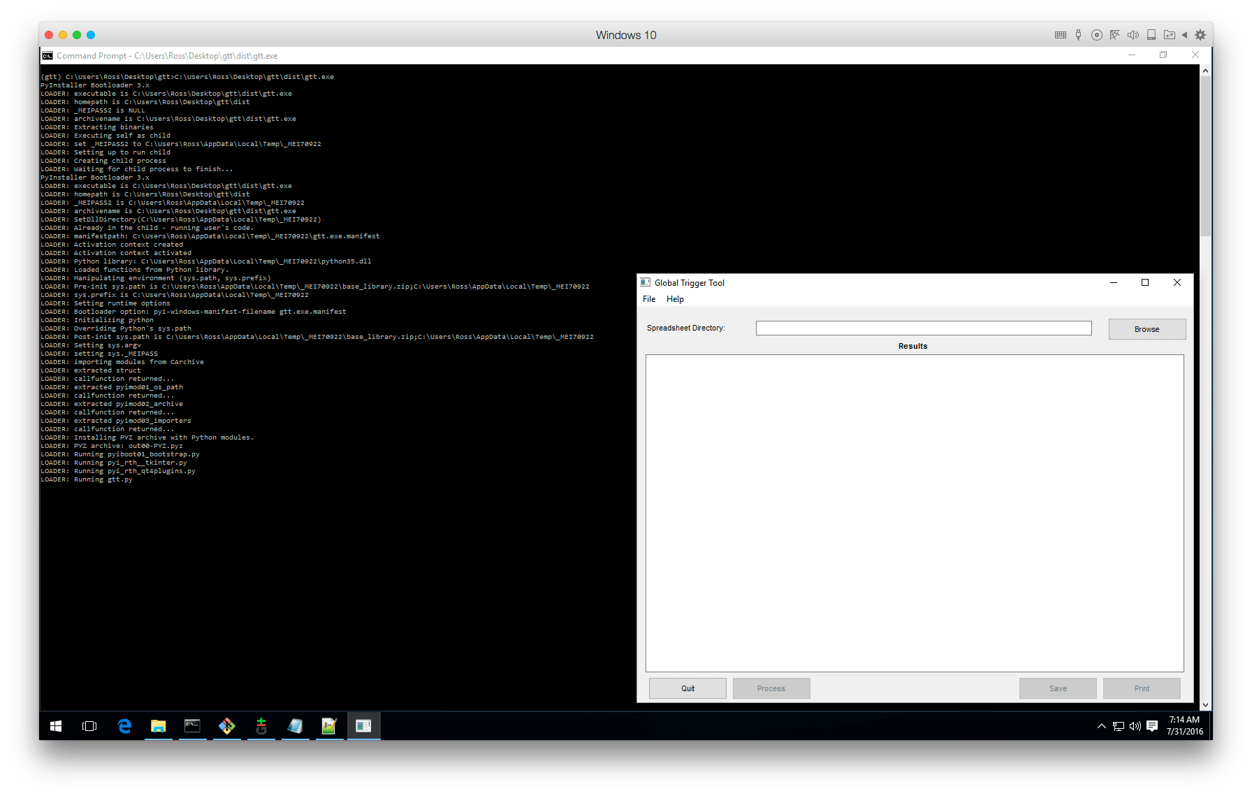python PyInstaller exe only works when run from cmd Stack Overflow