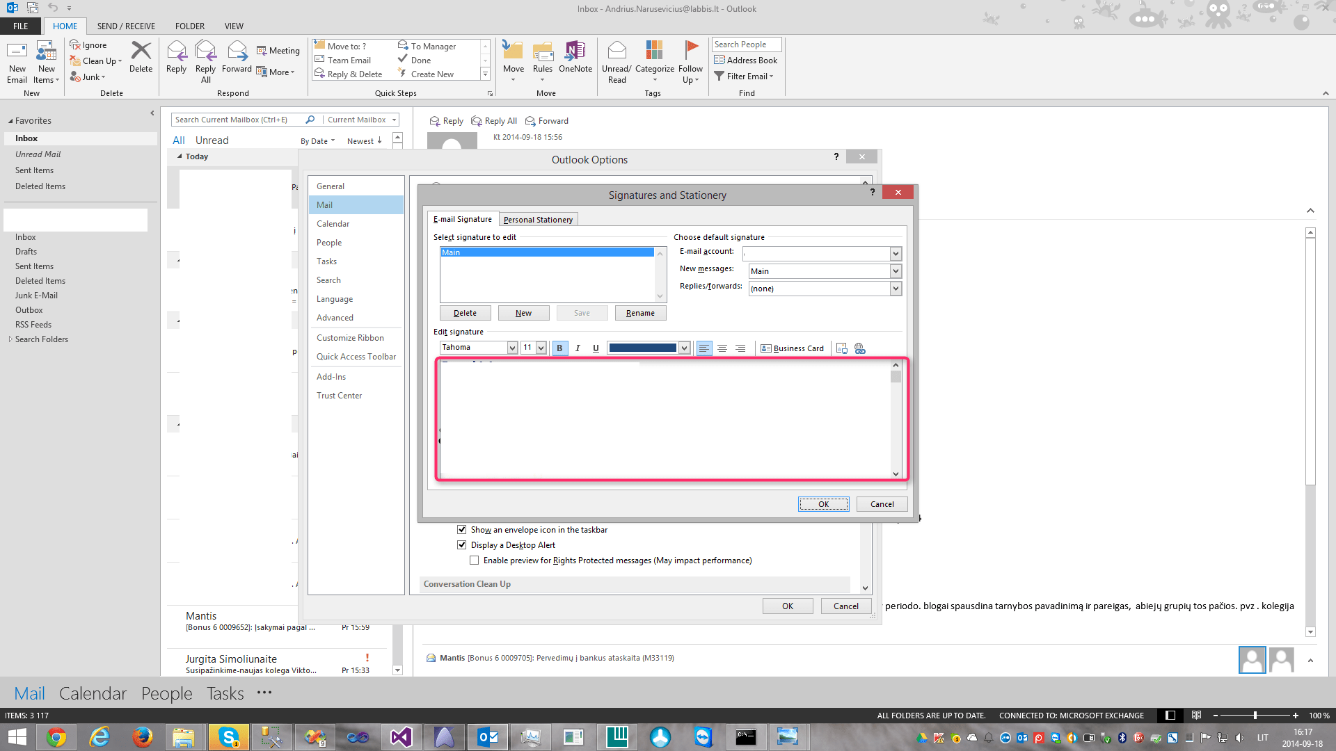 email Open "Signatures and Stationary" window in Outlook using C