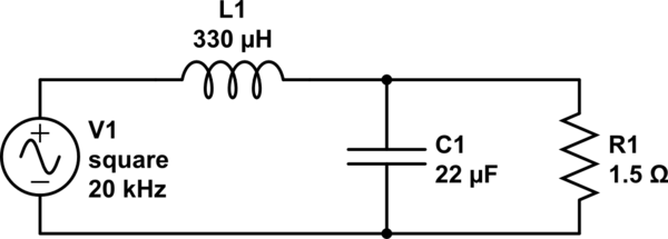 Problem with simulating LC filter with N channel MOSFET used for PWM