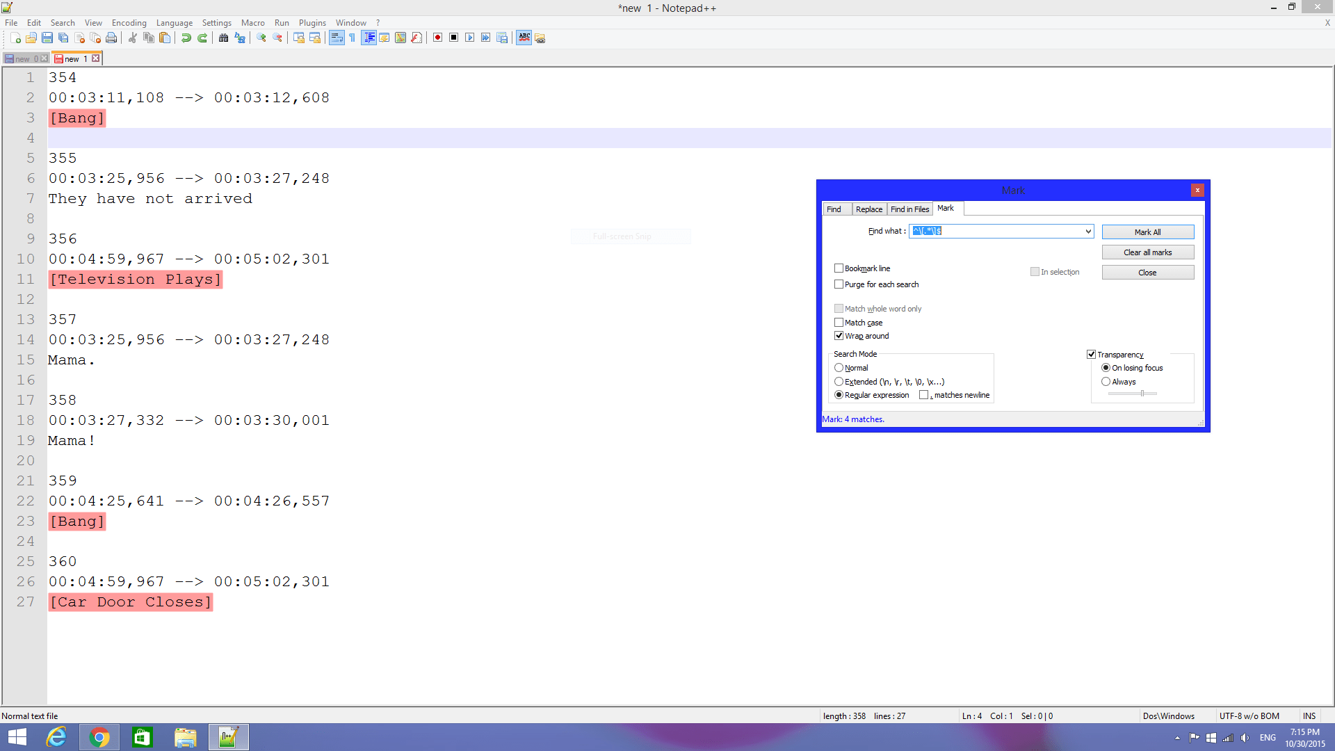 Add space to each line notepad regular expression pandalas