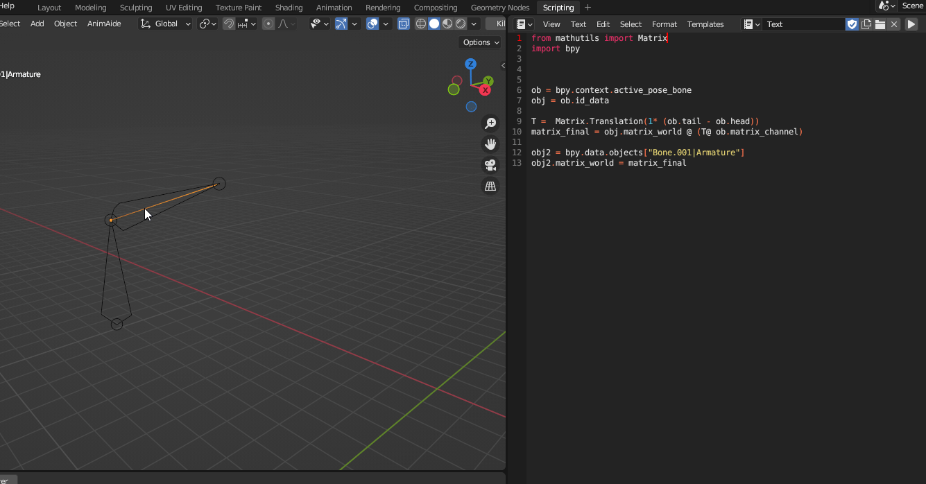 armature blender python transfer pose bone position to an object