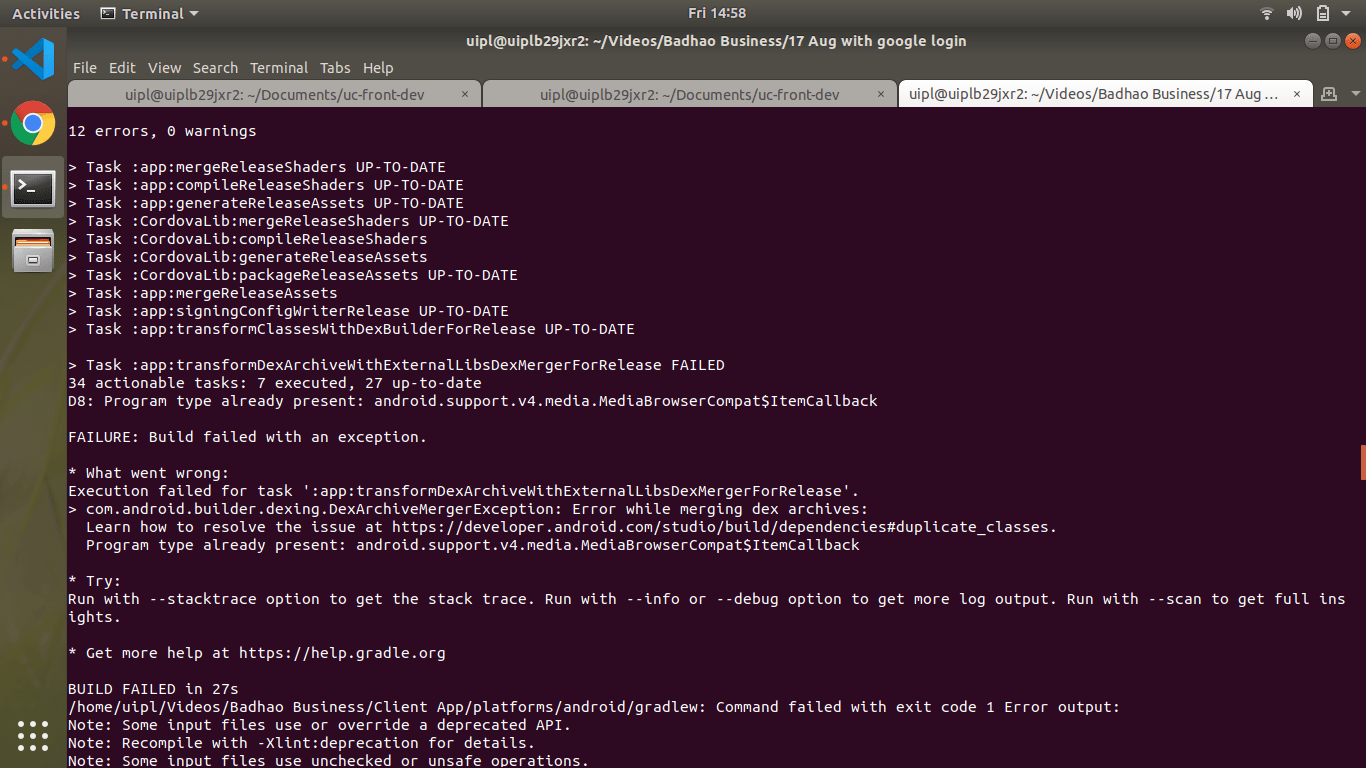 class Program type already present android.support.v4