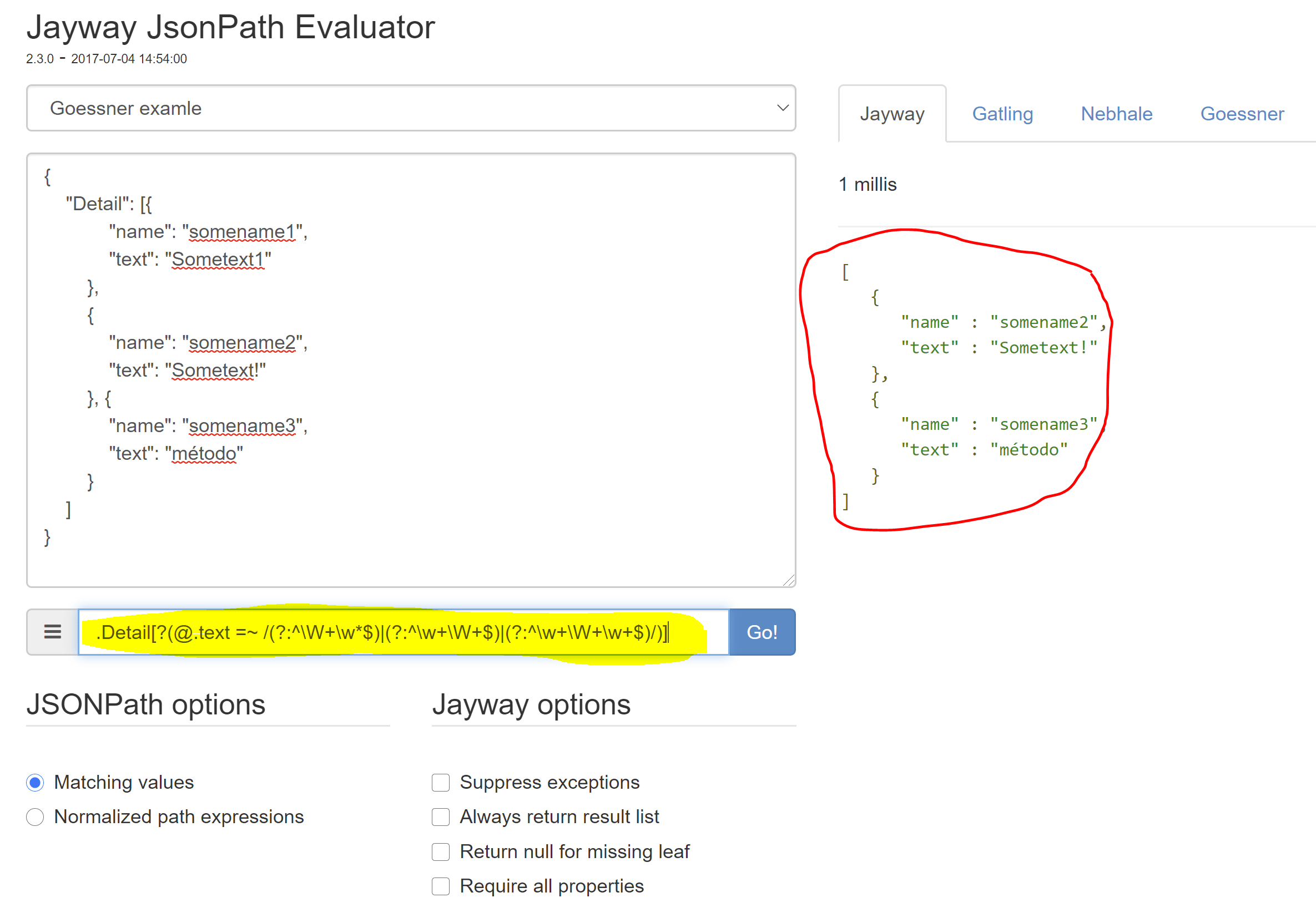 javascript mongodb / jsonpath / jmespath expression to filter object
