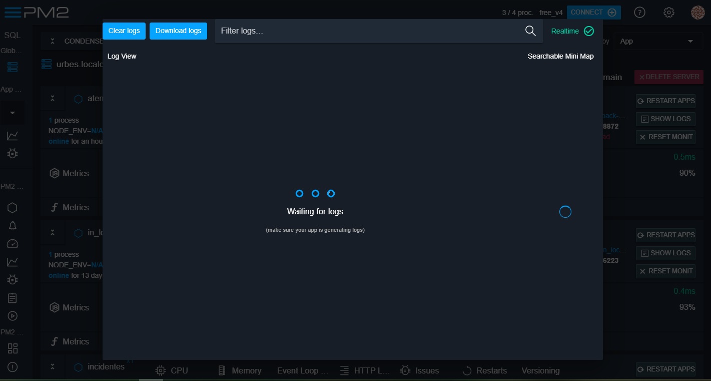 javascript Pm2 dashboard does not show application logs Stack Overflow