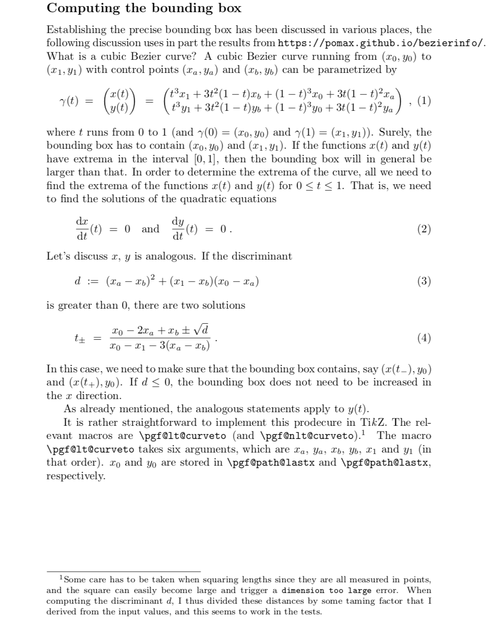 tikz pgf Bounding box is larger than expected when drawing a curved