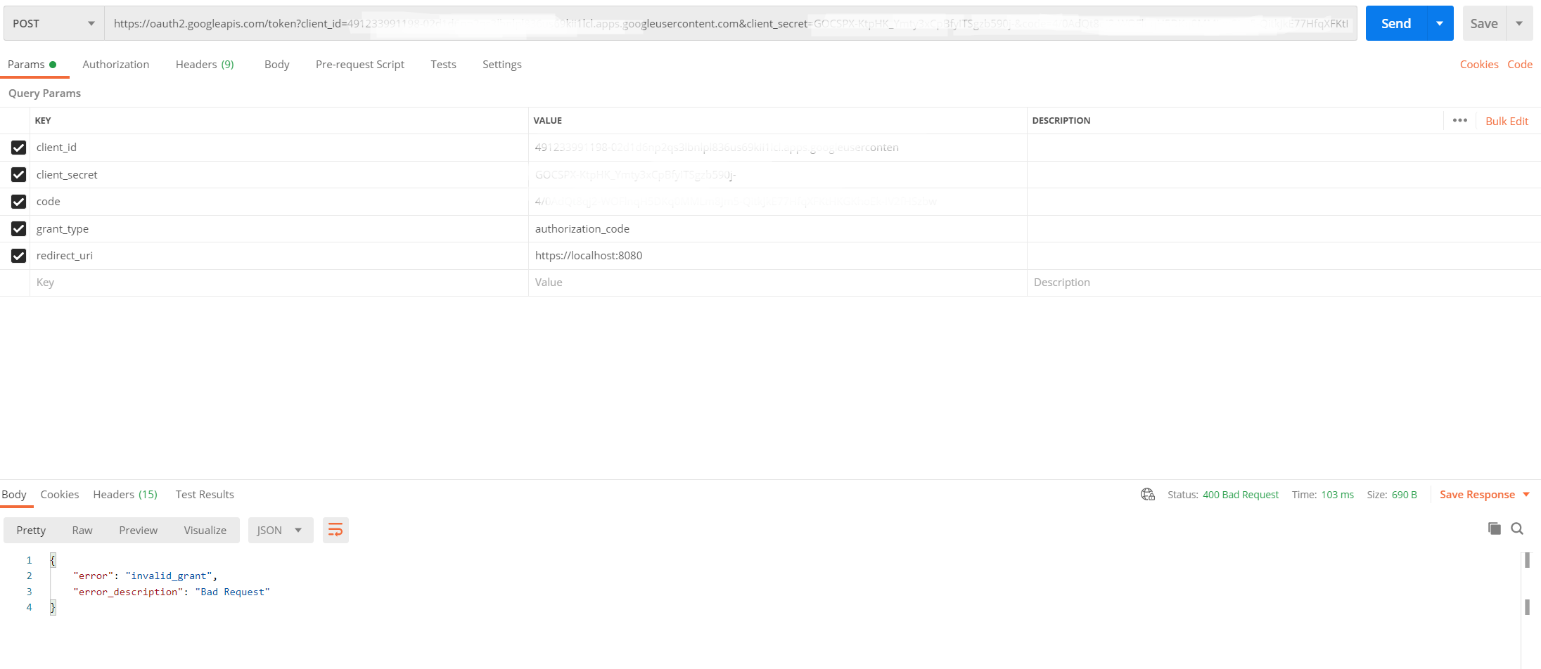 invalid_grant trying to get OAuth token from Google Stack Overflow