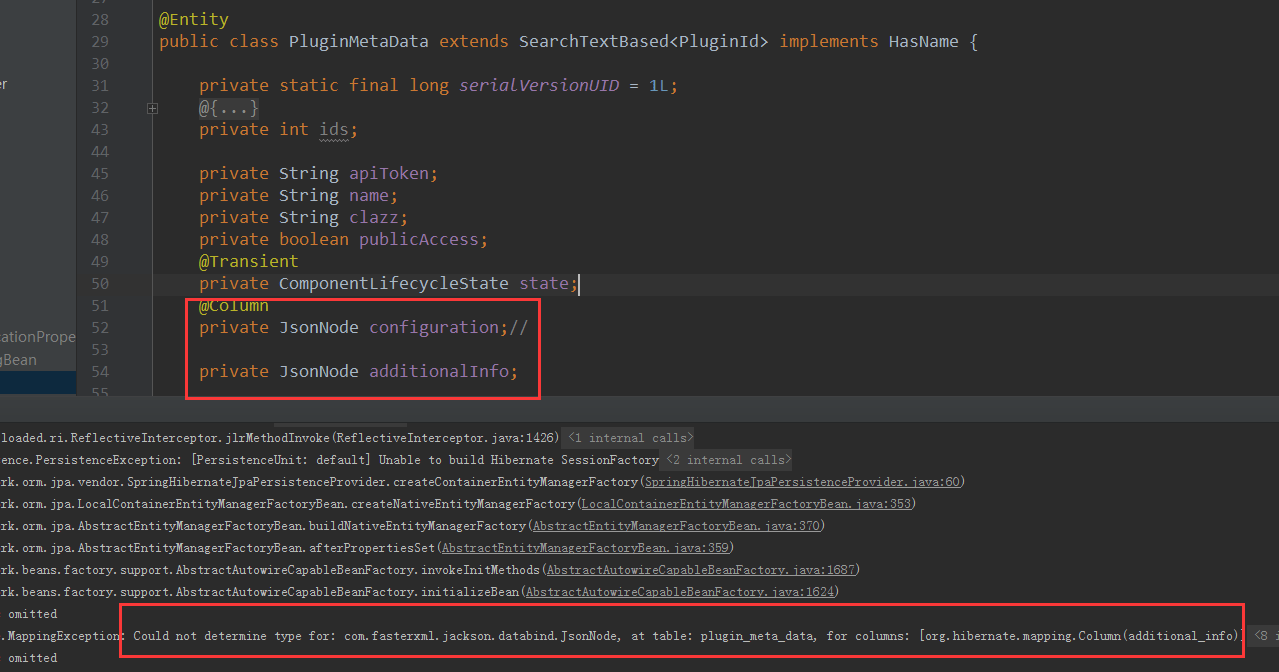 json Caused by org.hibernate.MappingException Could not determine