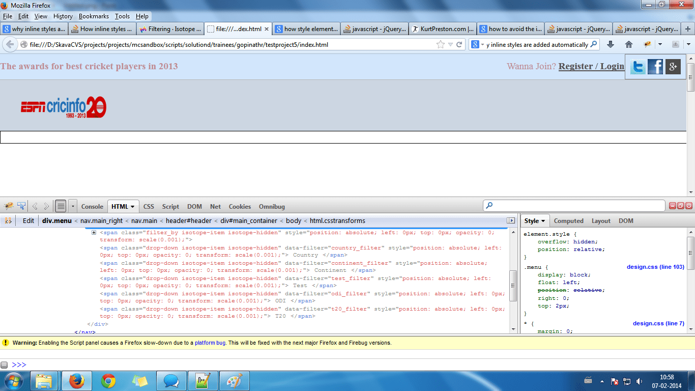 javascript How inline styles are added automatically while using