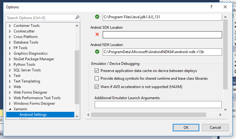 Windows update apparently deleted Android SDK files from Visual Studio