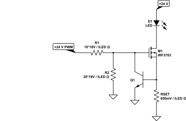 LED driving circuit, related to MOSFET V(gs) - Electrical Engineering
