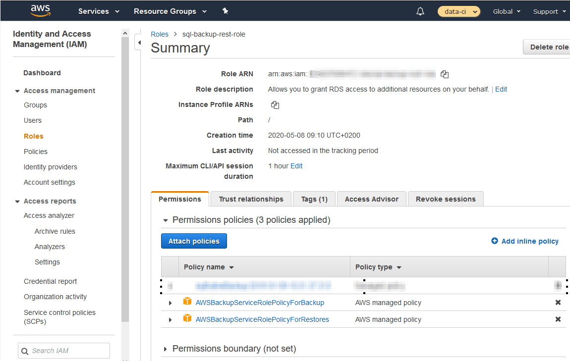 amazon web services restore from s3 bucket to sql server getting
