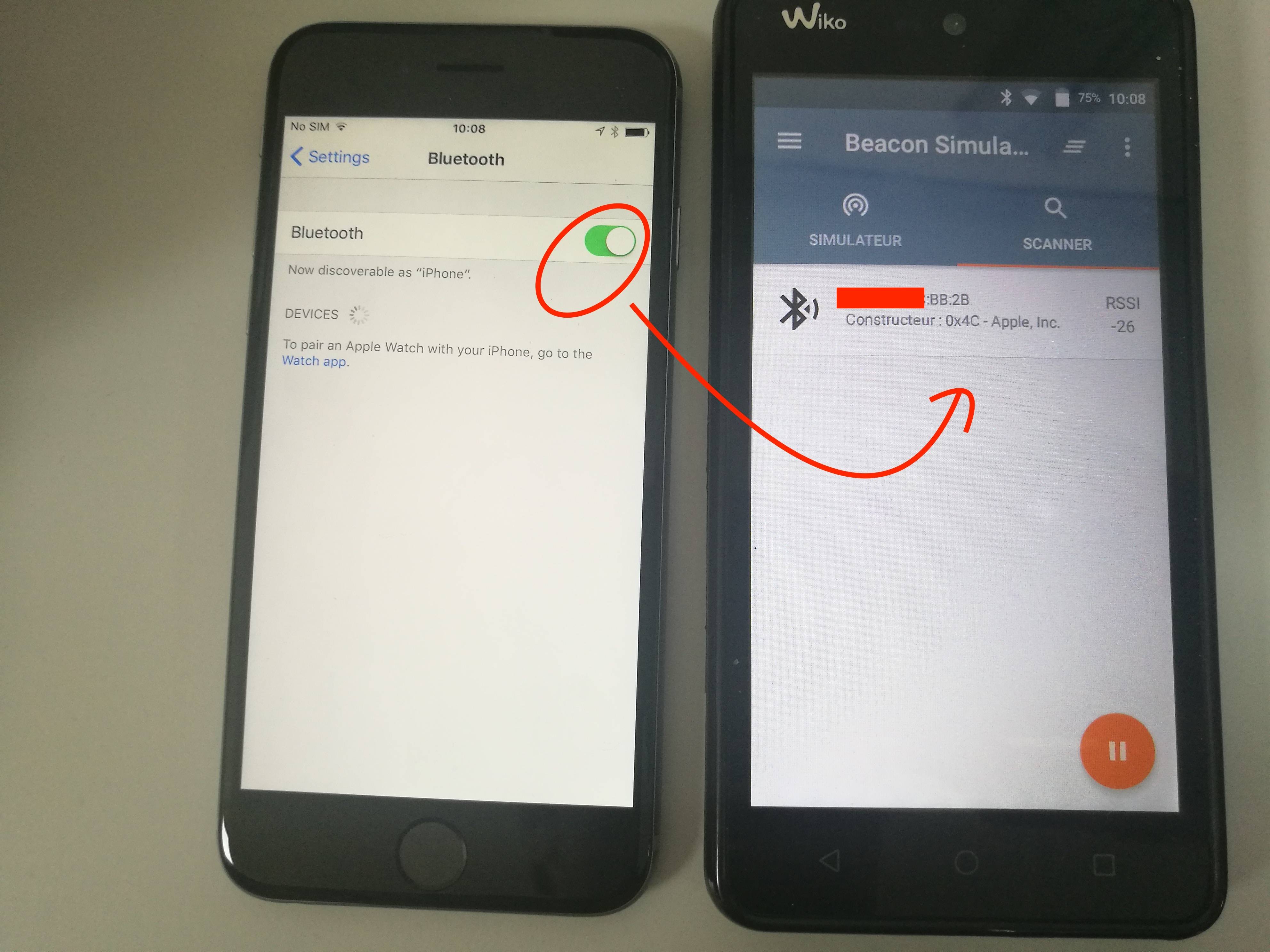 ios Why is Iphone constantly transmitting a single beacon when it's