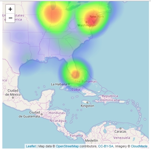 javascript Leaflet Heatmap won't display if I change from urls in the