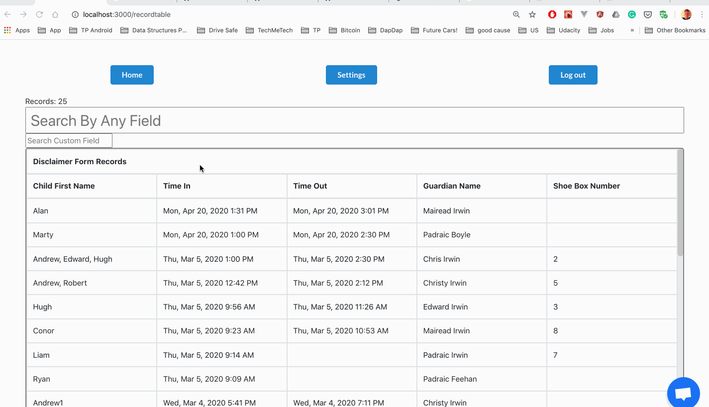 javascript React Table displaying no result when I use setFilter