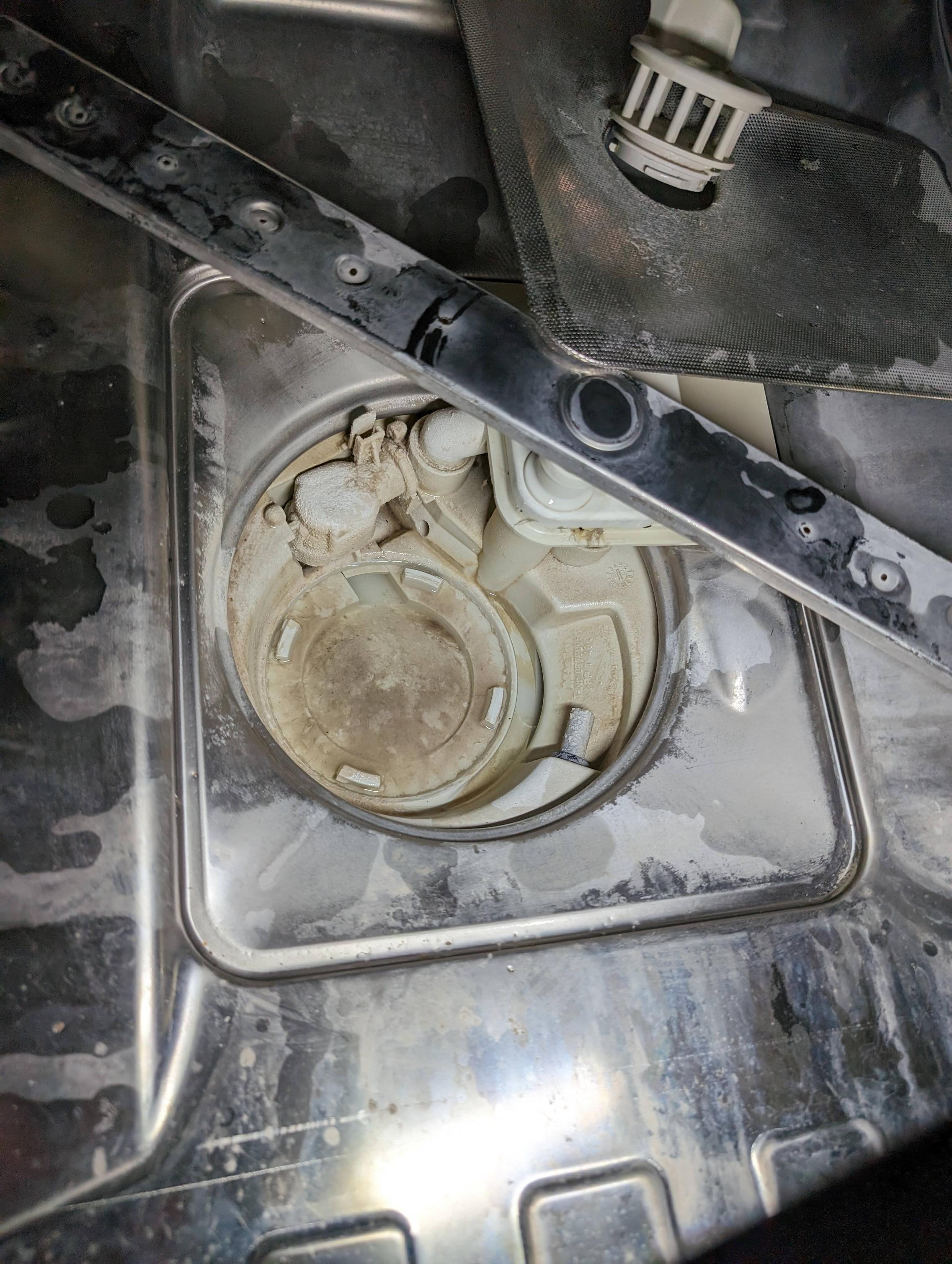 cleaning How to remove hard white residue from dishwasher parts