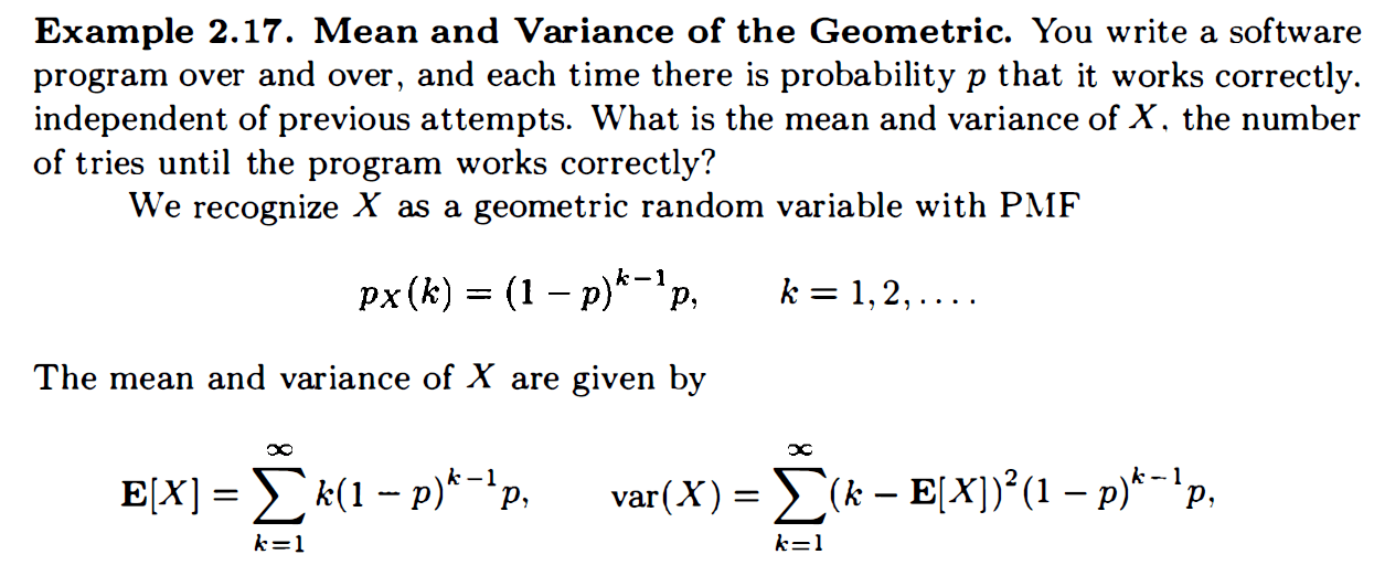 probability Mean of the Geometric random variable Mathematics Stack