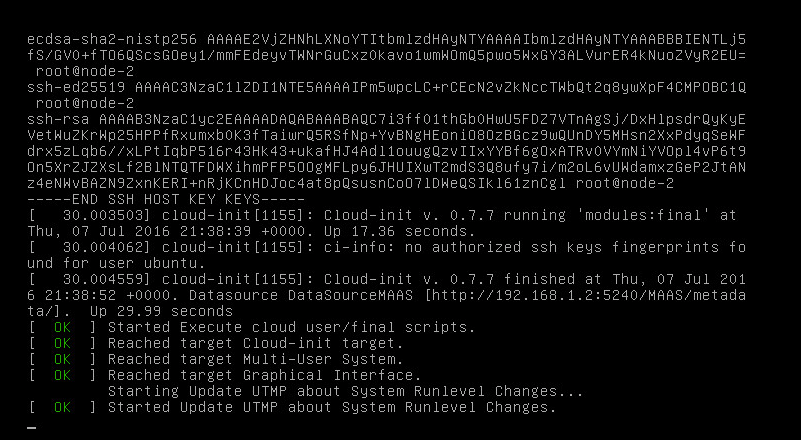 openstack node "Failed commissioning" on MAAS and hang on "[ OK