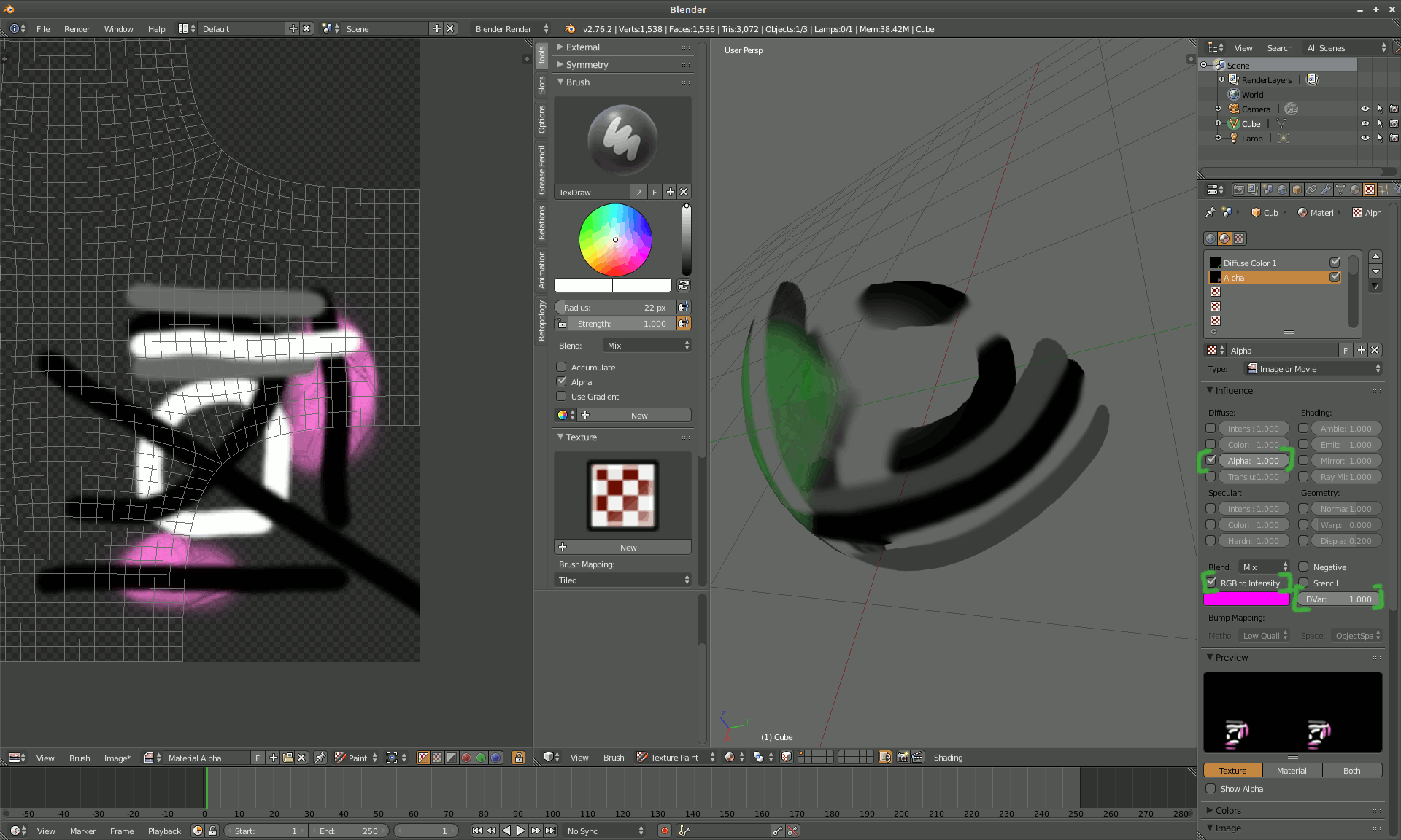 Blender texture painting layers