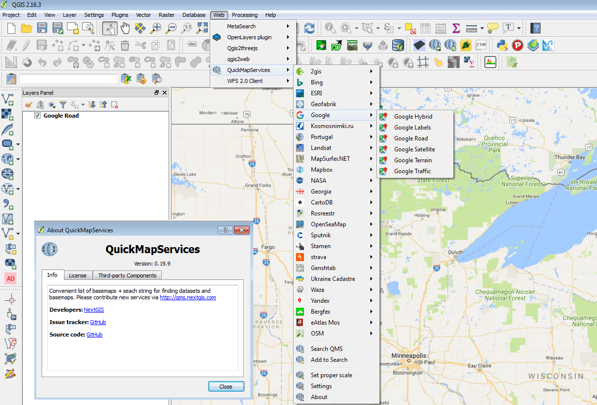 Google maps error in OpenLayers plugin in QGIS Geographic Information