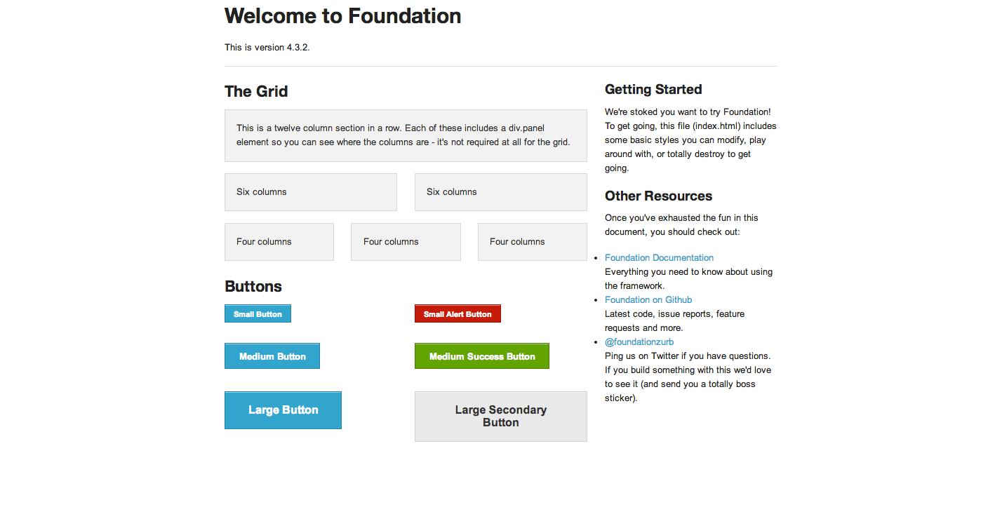sass Is 12 columns the full page in a Zurb Foundation grid? Stack