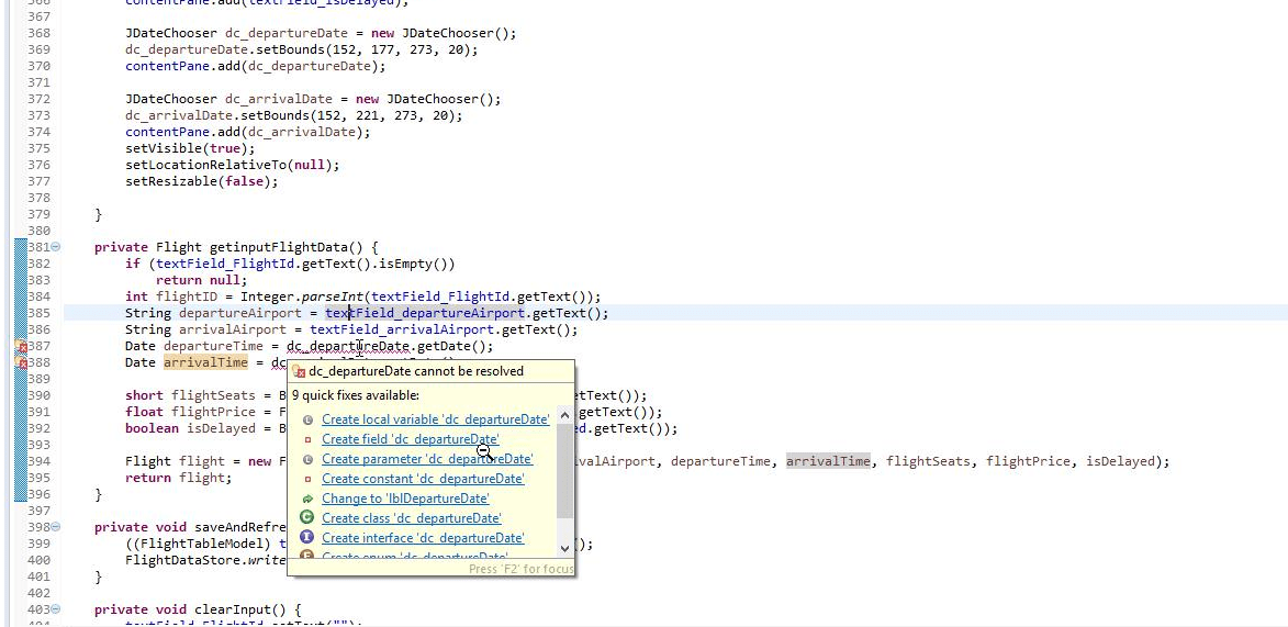 Java class field variable cannot be resolved Stack Overflow
