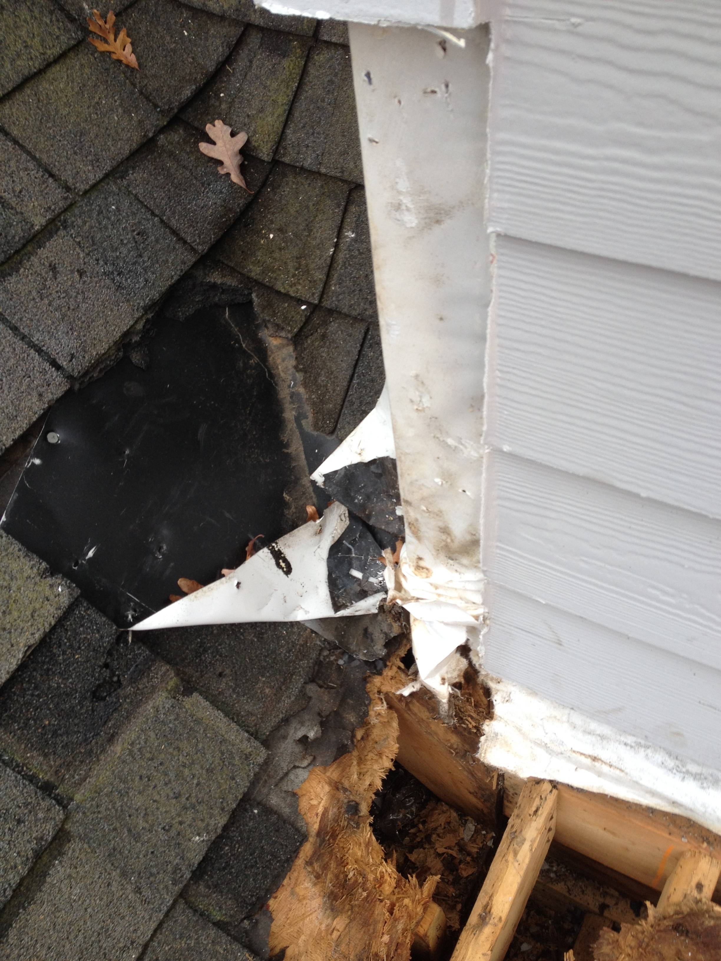 roof Roofing solution for "dead valley," where one plane goes into