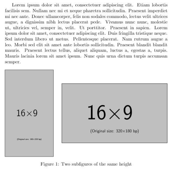 subcaption Fill \textwidth with equalheight subfigures of different