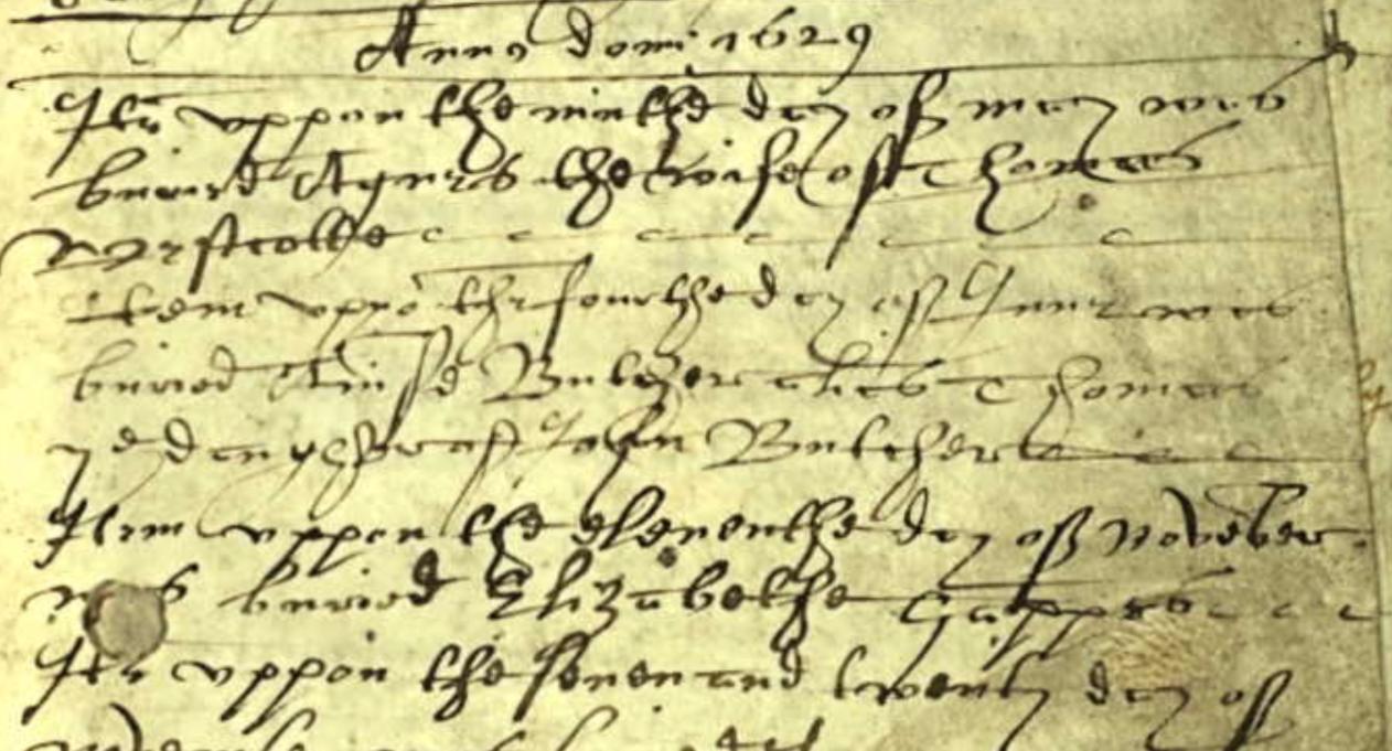 palaeography Reading 1625 burial record from East Quantoxhead