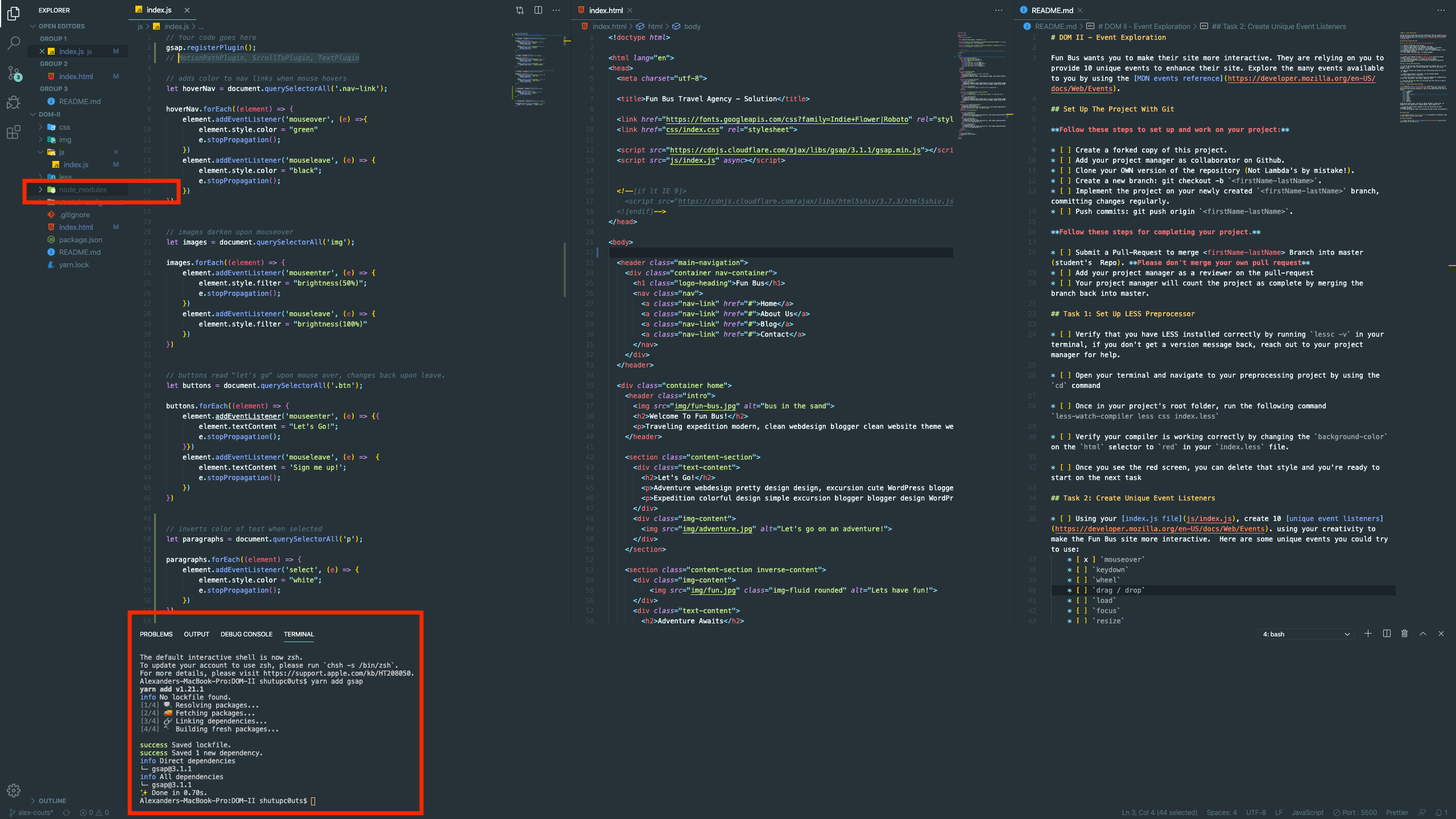 javascript I used yarn to add these gsap libraries but the files