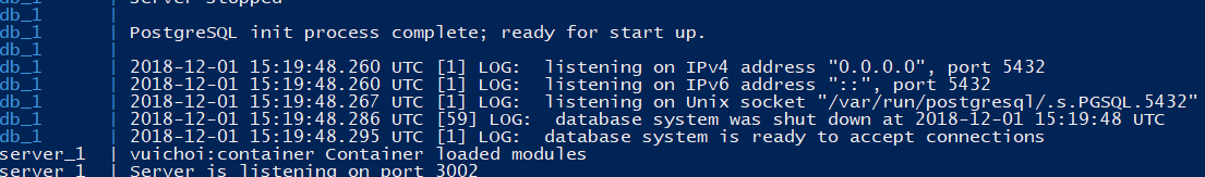 node.js ERROR connect ECONNREFUSED 127.0.0.15432 docker migrate