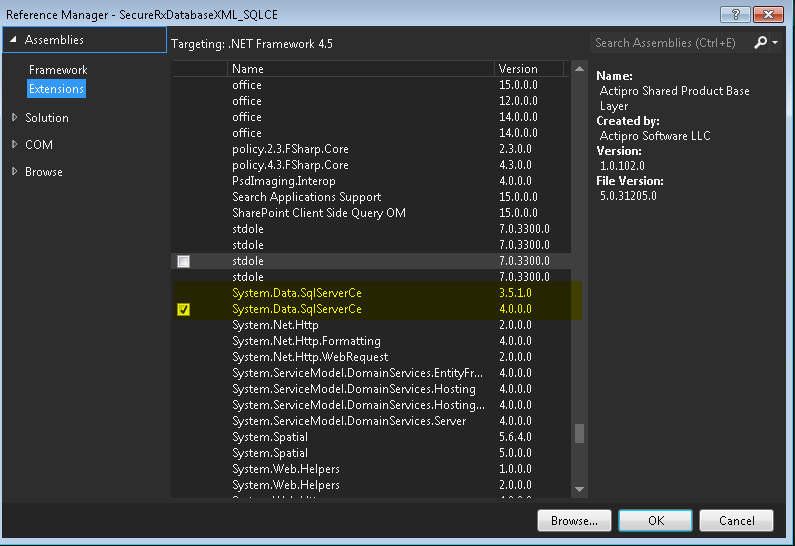SQL CE 4.0 in Reference Manager of VS Stack Overflow
