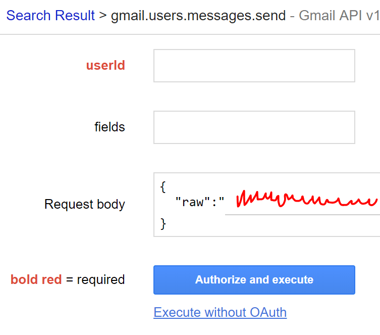 gmail API for sending users messages in nodejs javascript