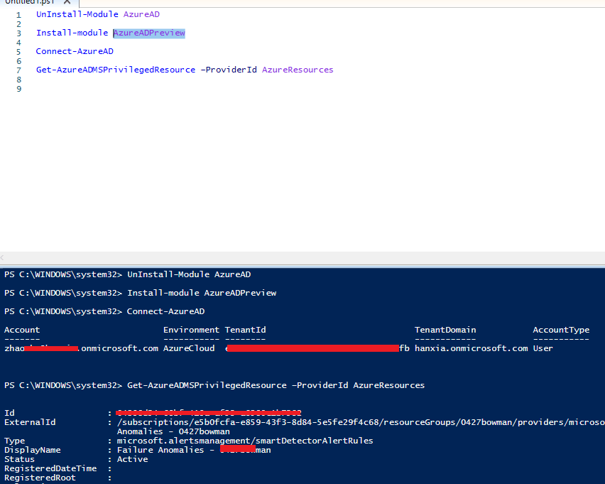 azure GetAzureADMSPrivilegedResource comlet is failing with Gateway