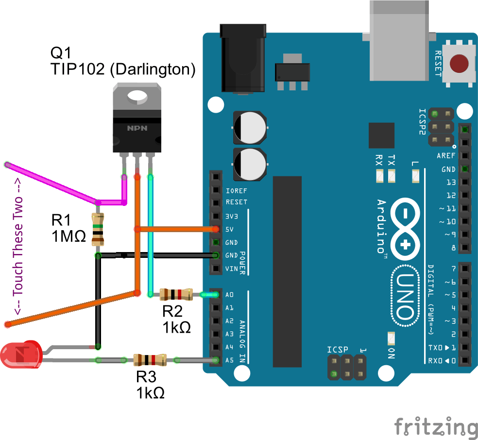 arduino uno Human circuit trigger Arduino Stack Exchange