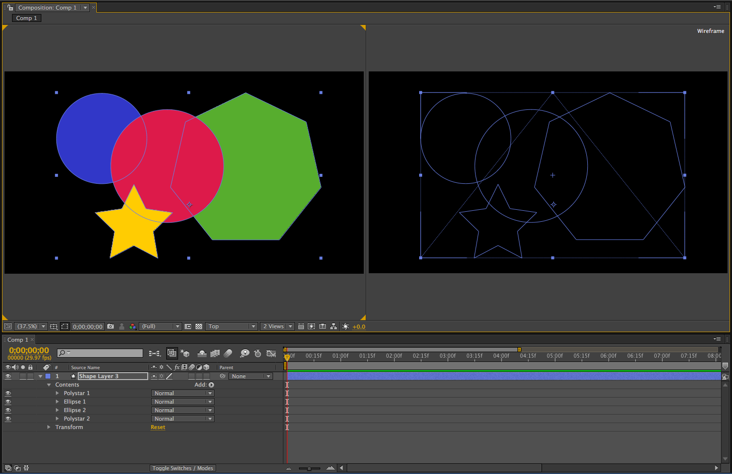 layers Does After Effects have an outline mode like
