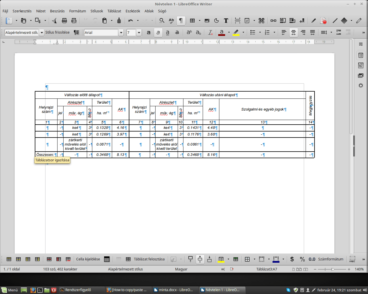 How to copy/paste a table from LibreOffice Writer TO LibreOffice Calc
