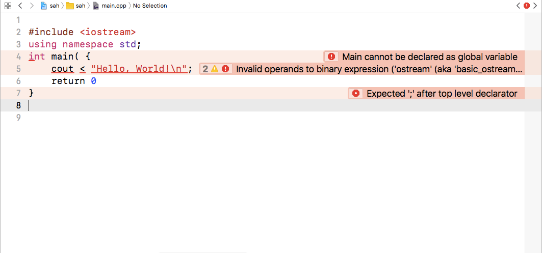 c++ Syntax check in python in Xcode 9.0 Stack Overflow
