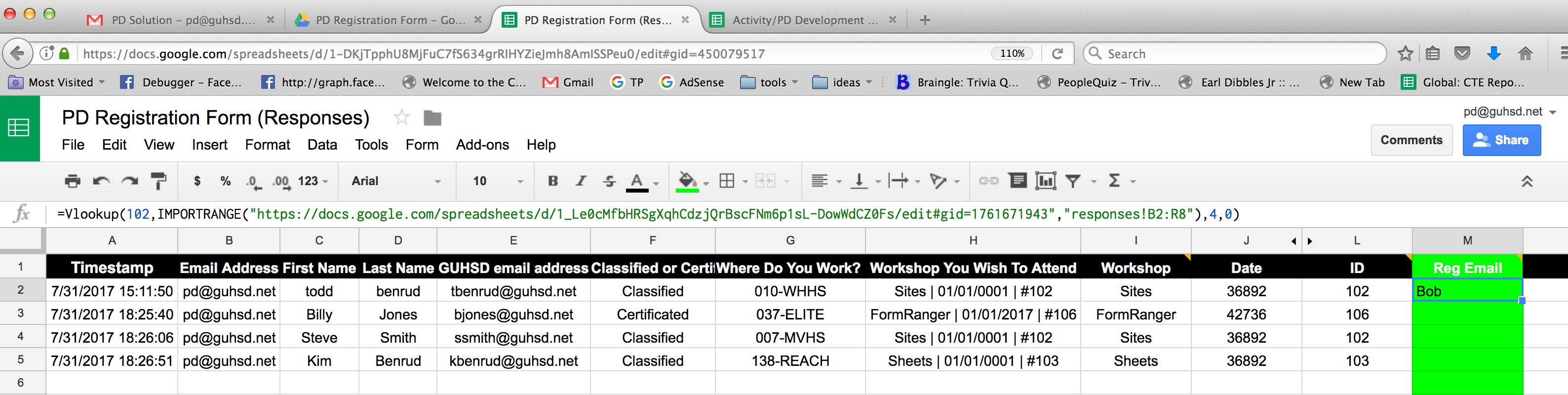 google sheets VLOOKUP using cell reference with IMPORTRANGE gives