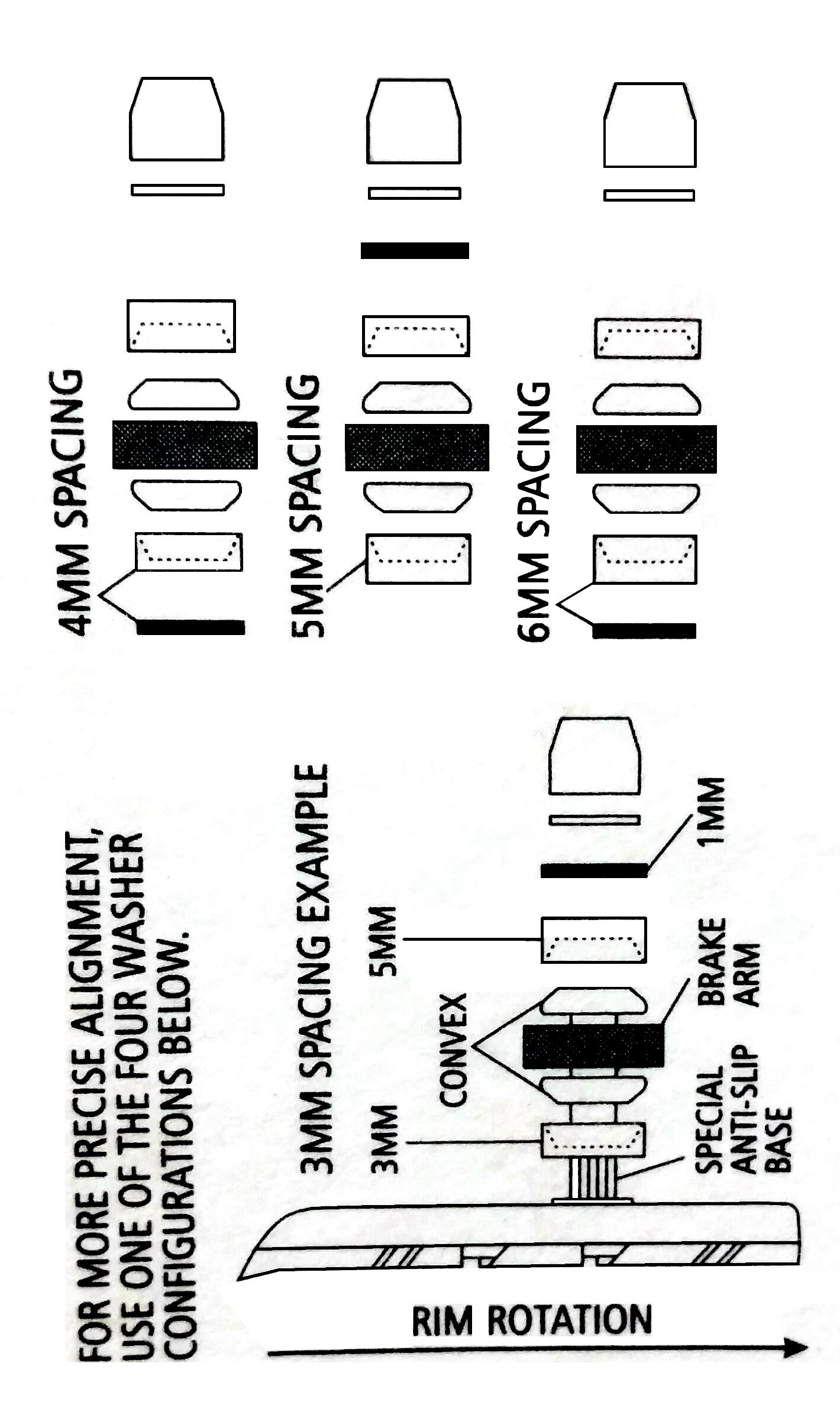 Orders of the washers on threadedstud brake shoes Bicycles Stack