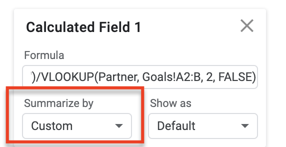 How can I use VLOOKUP as a calculated field in pivot table in Google