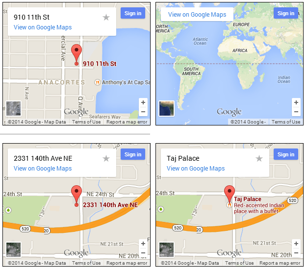 Google map to show name of location if found, otherwise just the address Stack Overflow