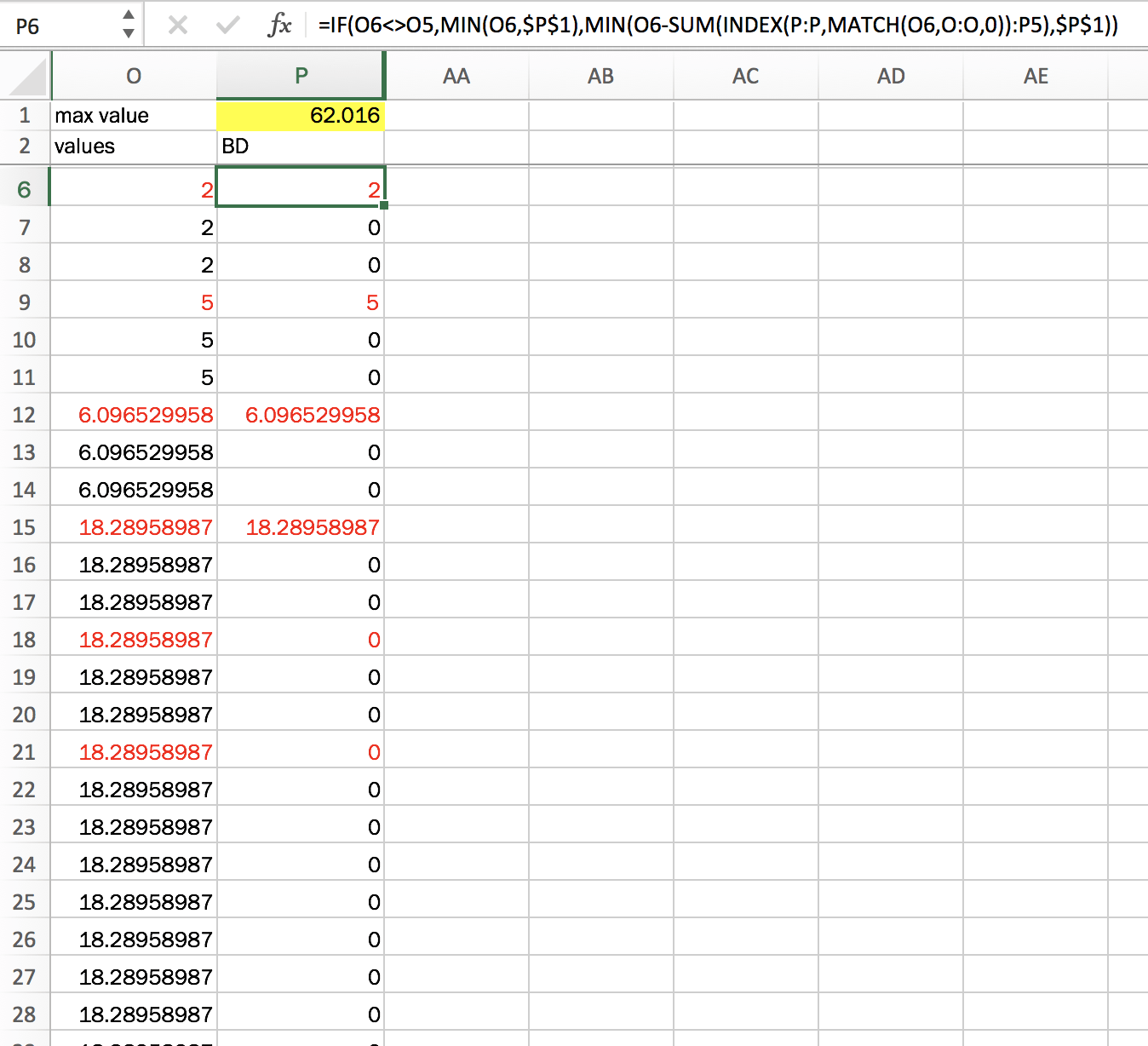 reference excel distribute values across range Stack Overflow