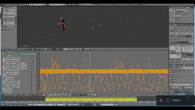 Looping animation of an FXB imported character Blender