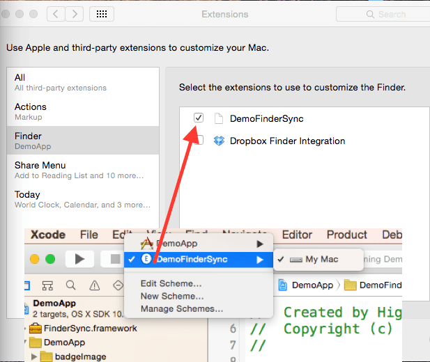 objective c How to enable FinderSync Extension in macOS System
