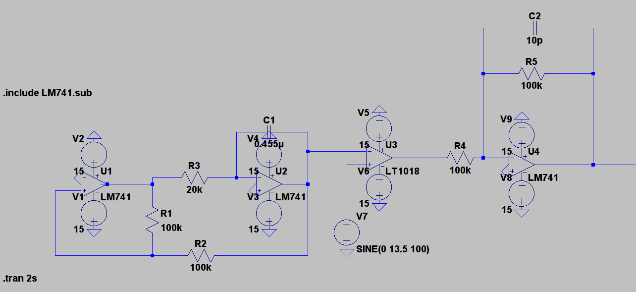 operational amplifier Making a Triangle wave on LTSpice using LM741