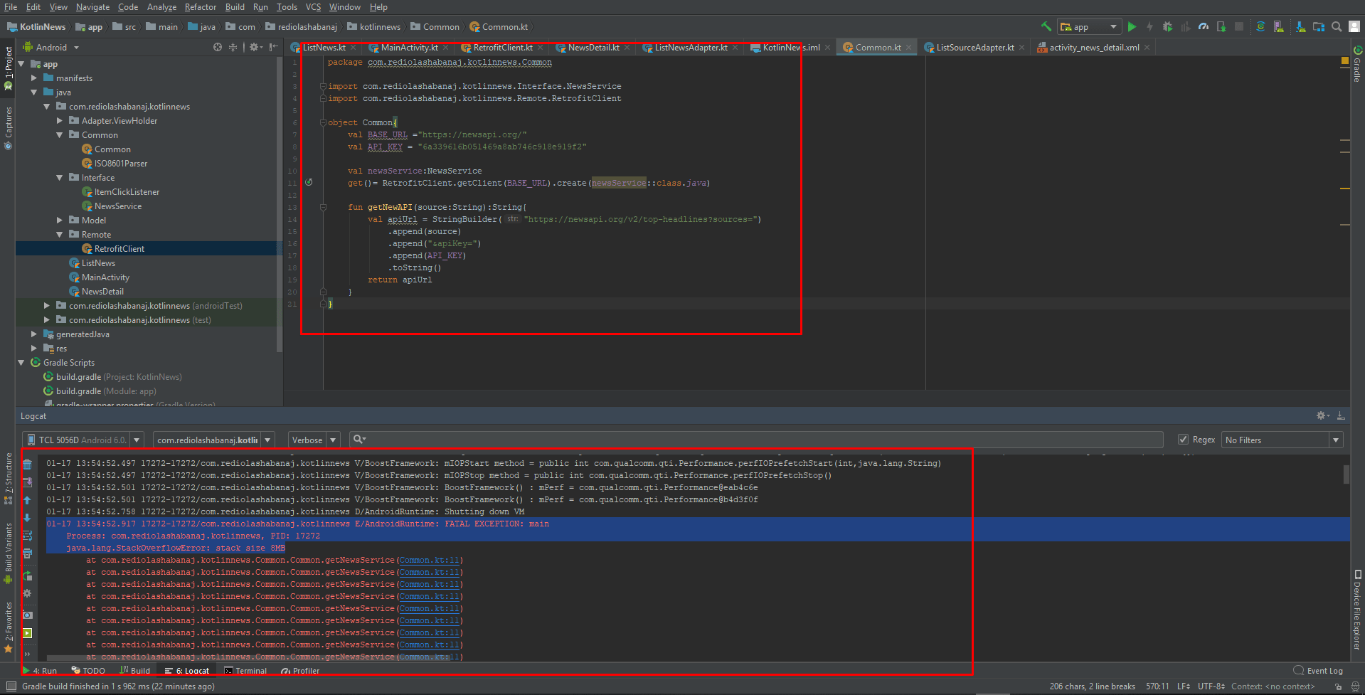 android java.lang.StackOverflowError stack size 8MB Stack Overflow