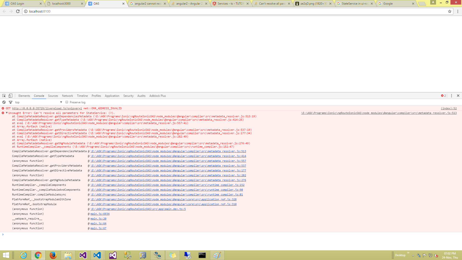 angular Can't resolve all parameters for StateService Stack Overflow
